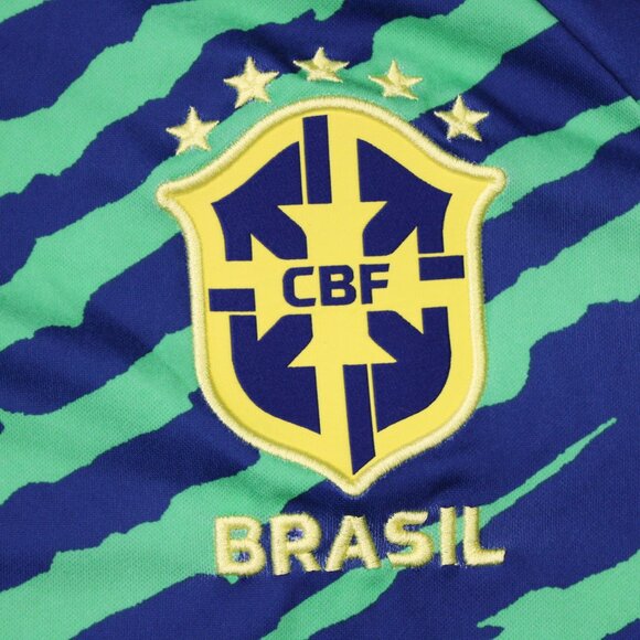 Nike Brazil CBF Jersey Mens Large Green/Blue Dri-FIT Pre-Match Soccer Football - Picture 6 of 16